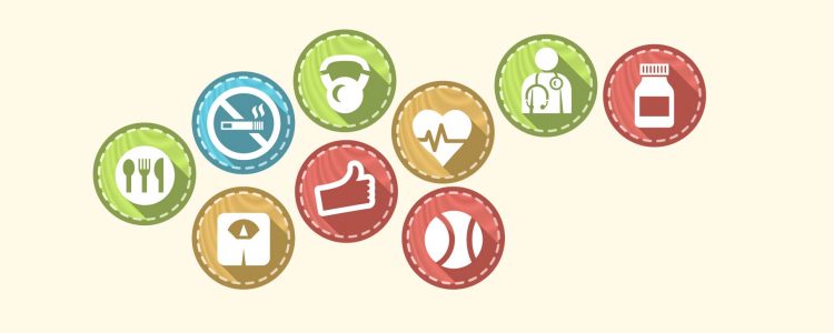 Little icons with health related objects in them