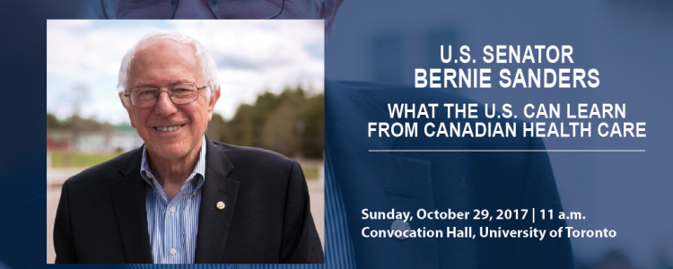 U.S. Senator Bernie Sanders event poster