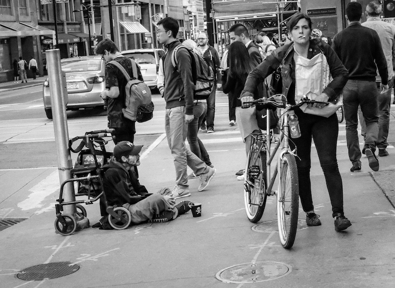 Homeless Adult Seen On A City Street